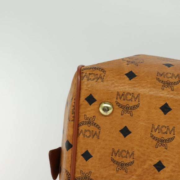 MCM Vicetos Logogram Boston Bag PVC Leather Brown Auth MY295