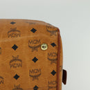 MCM Vicetos Logogram Boston Bag PVC Leather Brown Auth MY295-14