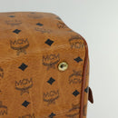 MCM Vicetos Logogram Boston Bag PVC Leather Brown Auth MY295-16