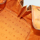 MCM Vicetos Logogram Boston Bag PVC Leather Brown Auth MY295-17