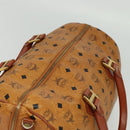 MCM Vicetos Logogram Boston Bag PVC Leather Brown Auth MY295-6