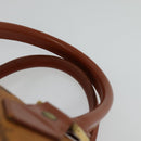 MCM Vicetos Logogram Boston Bag PVC Leather Brown Auth MY295-8