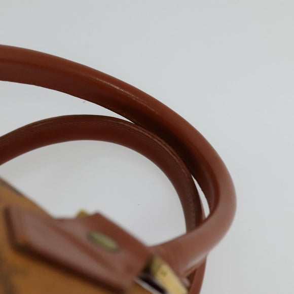 MCM Vicetos Logogram Boston Bag PVC Leather Brown Auth MY295