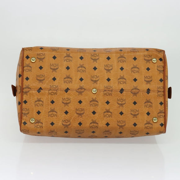 MCM Vicetos Logogram Boston Bag PVC Leather Brown Auth MY295