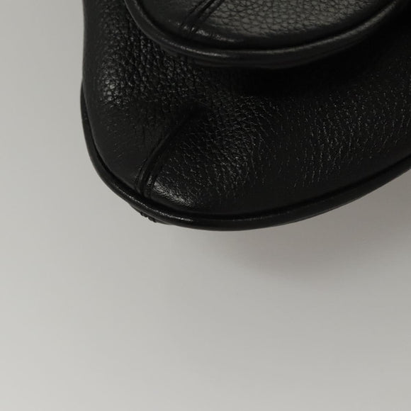 MCM Chain Shoulder Bag Leather Black Gold Auth MY306