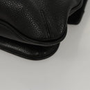 MCM Chain Shoulder Bag Leather Black Gold Auth MY306-16