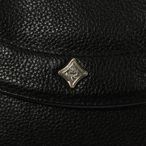 MCM Chain Shoulder Bag Leather Black Gold Auth MY306