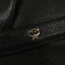MCM Chain Shoulder Bag Leather Black Gold Auth MY306-18