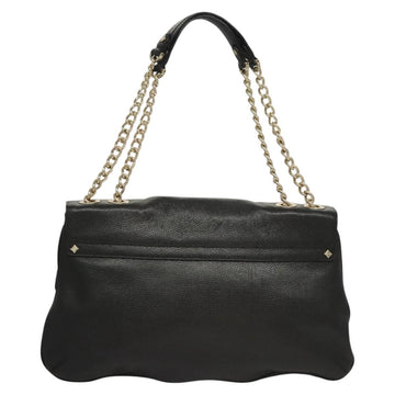 MCM Chain Shoulder Bag Leather Black Gold Auth MY306 - 0