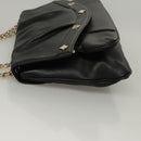 MCM Chain Shoulder Bag Leather Black Gold Auth MY306-4