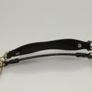 MCM Chain Shoulder Bag Leather Black Gold Auth MY306-8