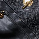 CHANEL COCO Mark Chain Tote Bag Caviar Skin Black CC Auth MY307-23