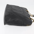 CHANEL COCO Mark Chain Tote Bag Caviar Skin Black CC Auth MY307-3