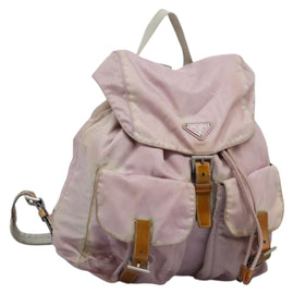 PRADA Backpack Nylon Pink Silver Auth MY315