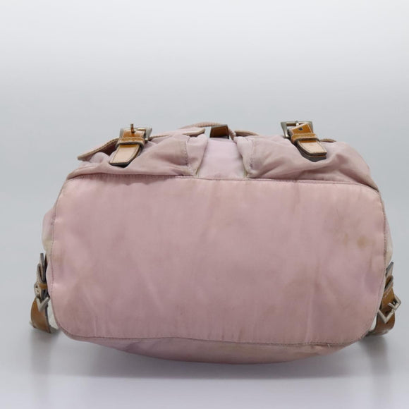 PRADA Backpack Nylon Pink Silver Auth MY315