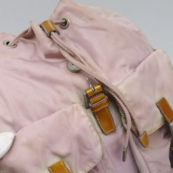 PRADA Backpack Nylon Pink Silver Auth MY315