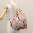 PRADA Backpack Nylon Pink Silver Auth MY315-28