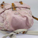 PRADA Backpack Nylon Pink Silver Auth MY315-6