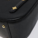 MCM Hand Bag Leather Black Gold Auth MY326-9