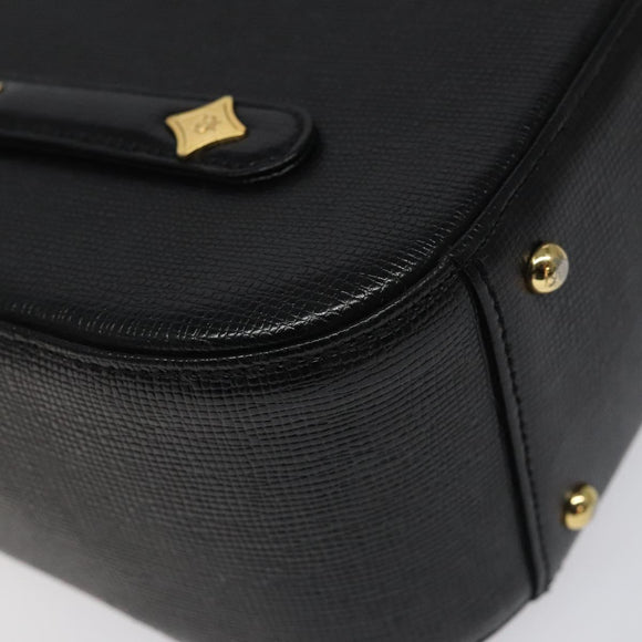 MCM Hand Bag Leather Black Gold Auth MY326