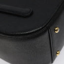 MCM Hand Bag Leather Black Gold Auth MY326-16
