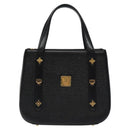 MCM Hand Bag Leather Black Gold Auth MY326-13