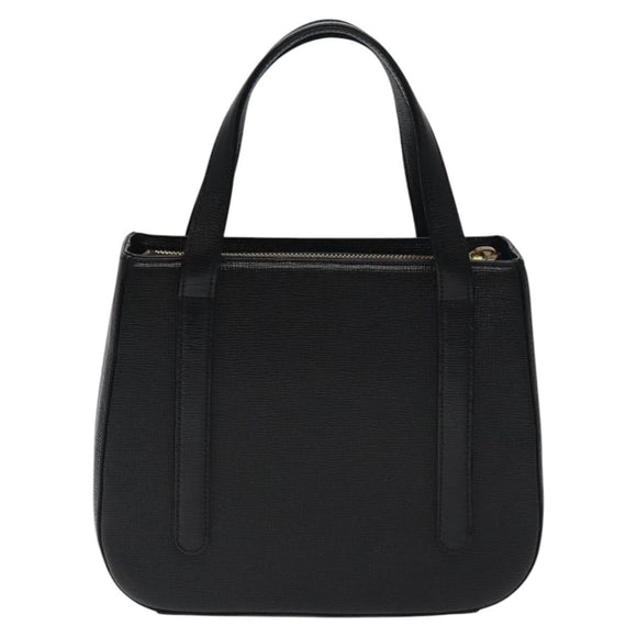 MCM Hand Bag Leather Black Gold Auth MY326