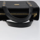 MCM Hand Bag Leather Black Gold Auth MY326-7