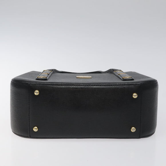 MCM Hand Bag Leather Black Gold Auth MY326