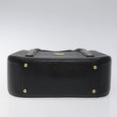 MCM Hand Bag Leather Black Gold Auth MY326-5