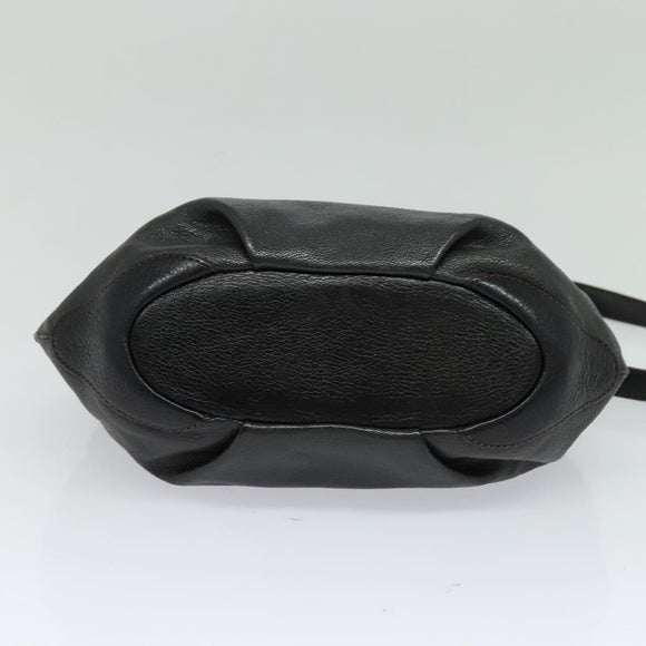 MCM Chain Shoulder Bag Leather Gray Gold Auth MY336