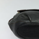 MCM Chain Shoulder Bag Leather Gray Gold Auth MY336-9