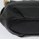 MCM Chain Shoulder Bag Leather Gray Gold Auth MY336-16