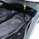 MCM Chain Shoulder Bag Leather Gray Gold Auth MY336-20