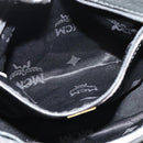 MCM Chain Shoulder Bag Leather Gray Gold Auth MY336-22