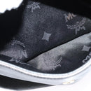 MCM Chain Shoulder Bag Leather Gray Gold Auth MY336-23