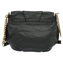 MCM Chain Shoulder Bag Leather Gray Gold Auth MY336-2
