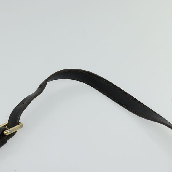 MCM Chain Shoulder Bag Leather Gray Gold Auth MY336