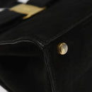 Salvatore Ferragamo Vala Hand Bag Suede Black Auth MY347-14