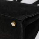 Salvatore Ferragamo Vala Hand Bag Suede Black Auth MY347-15