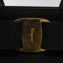 Salvatore Ferragamo Vala Hand Bag Suede Black Auth MY347-10