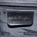 Salvatore Ferragamo Vala Hand Bag Suede Black Auth MY347-12