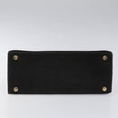 Salvatore Ferragamo Vala Hand Bag Suede Black Auth MY347-5