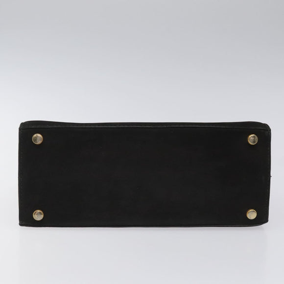 Salvatore Ferragamo Vala Hand Bag Suede Black Auth MY347