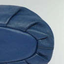 MCM Vicetos Logogram Hand Bag Leather 2way Blue Brown Auth MY353-14