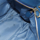 MCM Vicetos Logogram Hand Bag Leather 2way Blue Brown Auth MY353-17