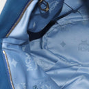 MCM Vicetos Logogram Hand Bag Leather 2way Blue Brown Auth MY353-18