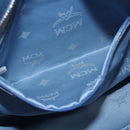 MCM Vicetos Logogram Hand Bag Leather 2way Blue Brown Auth MY353-19