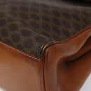 CELINE Macadam Canvas Hand Bag PVC Leather Brown Gold Auth MY371-8