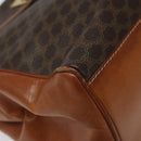 CELINE Macadam Canvas Hand Bag PVC Leather Brown Gold Auth MY371-15